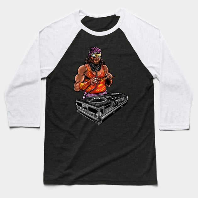 DJ Macho Baseball T-Shirt by Zascanauta